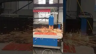 How to Cutting 40mm carbon steel with 12KW Laser source #lasercuttingmachine #fiberlasercutter