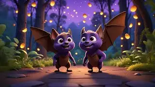 Two Little Bats Fly Around | Spooky Fun Song for Kids | Nursery Rhymes and Baby Songs