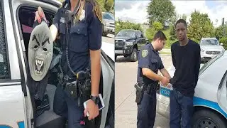 Robber wearing scary mask robs bank courier car, police say
