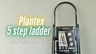Стальная лестница Plantex для дома / Прочная складная широкая лестница с 5 ступенями / Лестница с...