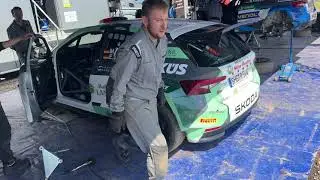 Rallye ADAC Mittelrhein 2025, Leaving Pole Position Service of Marijan Griebel in F&ouml;hren 03.08.2025