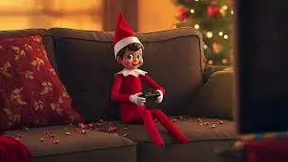 Elf on the Shelf Playing Video Games | Cozy Christmas Screensaver | Funny Holiday TV Art