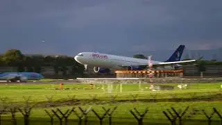 World2fly Portugal A330-300 Storm Agnes landing #planespotting