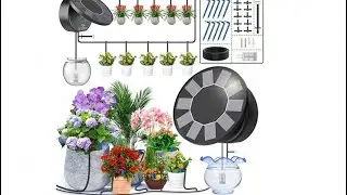 TRJZWA Solar Automatic Drip Irrigation System Kit, Auto Watering Kit for DIY Garden Watering System