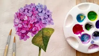 Flowers painting/Exciting painting of hydrangea flower/fabric painting on clothes