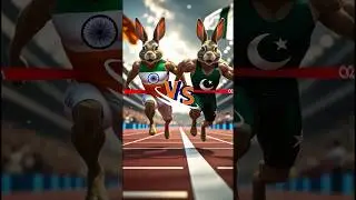 🇮🇳India vs 🇵🇰Pakistan Racing Challenge Between Rabbits #ai #india #pakistan