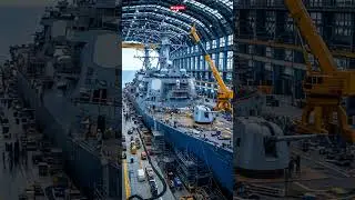 Massive warship construction underway! #shorts #warship #shipbuilding #viralshorts #trendingnow