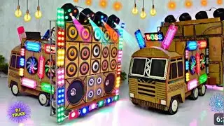 Mini Dj Truck Loading At- New Home/Dj toy kese banaye cardboard me Dj science project Dj box light