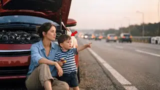 Milionerka utknęła na drodze ze swoim Ferrari… aż chłopiec powiedział: „Mój tata może to naprawić”