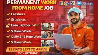 Permanent Work From Home Job🔥Daily 2&ndash;3 Hours | Fresher & Student | Free Laptop + WiFi | 100% Genuine