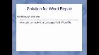 How to repair word file which is not opening?