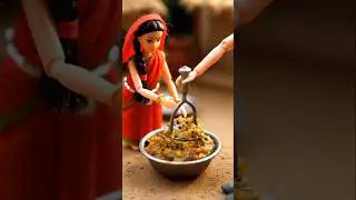 Miniature Doll Village Cooking ASMR | Desi Sabzi in Tiny Kitchen 🌿🍲 #asmrvillage #shorts