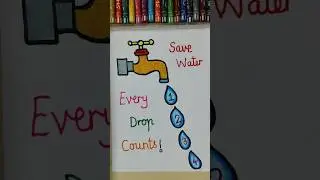 save water drawing| save water drawing with slogan #drawing #shortsfeed #shorts