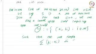 Sets of measure zero #swayamprabha #ch38sp