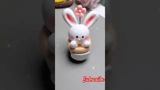 Bunny potted plant. clay bunny #handmadeDIY #clayart #super#bunny #artandcraft #diy