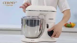 3-IN-1 Electric Stand Mixer, 6.5QT Bowl 660W 10-Speed Kitchen Mixer - CEBORY