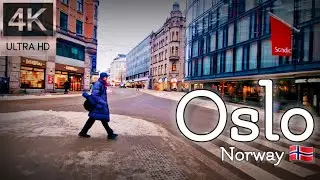 👣Walk with Me in Norway | Pilestredet to Oslo city center (Sentrum) | 4K experience | January 2024👣