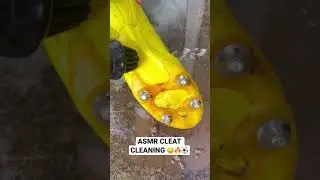 WOW! 😳 SATISFYING ASMR CLEAT CLEANING 🤤🔥👟 #shorts #asmr #football