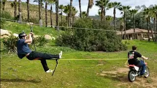 Crazy backyard zipline