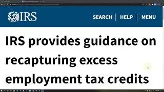 IRS provides guidance on recapturing excess employment tax credits