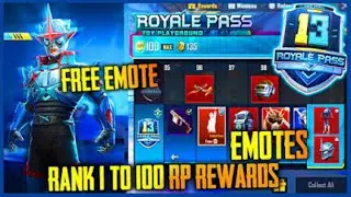 SEASON 13 ROYAL PASS REWARDS PUBG MOBILE | PUBG MOBILE SEASON 13 (1 to 100) ROYAL PASS REWARDS