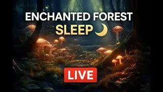 Fall Asleep Instantly 🌙 Enchanted Forest Ambience 🍄 Soft Night Sounds for Deep Sleep (LIVE)