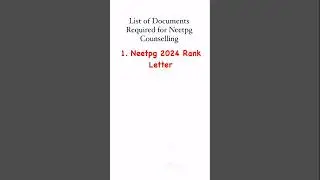 Documents required for Neetpg Counselling @Dr.Garima_Gajwani #neetpg #counselling #ytshorts