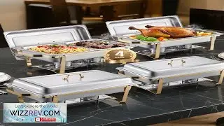 VEVOR Chafing Dish Buffet Set 8 Qt 4 Pack Stainless Steel Chafer