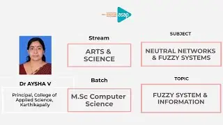 ASAP Arts & Science Session 19 | 𝐌.𝐒𝐜 𝐂𝐨𝐦𝐩𝐮𝐭𝐞𝐫 𝐒𝐜𝐢𝐞𝐧𝐜𝐞 | 𝐅𝐮𝐳𝐳𝐲 𝐒𝐲𝐬𝐭𝐞𝐦 & 𝐈𝐧𝐟𝐨𝐫𝐦𝐚𝐭𝐢𝐨𝐧 - 𝐃𝐫 𝐀𝐲𝐬𝐡𝐚 𝐕