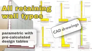 Reinforced Concrete Retaining Walls Bundle Cad drawings and design calculations