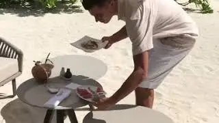 #frenchpolynesia The Brando | fine dining lunch on the private beach.