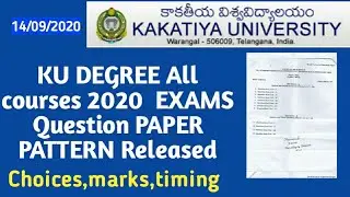 Kakatiya university Exams 2020 Ku Degree Exams Question paper pattern Bsc bba ku exams pattern