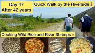 From Riverside to Home Feast | Cooking Fresh River Shrimp and Wild Rice 🍚 🌾🦐