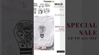 Wildflower Bundle SVG EPS PNG DXF, 20 Designs SVG Printable On T-Shirt