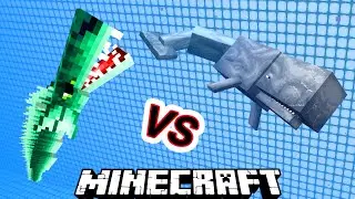 Sea Serpent Vs. Cachalot Whale in Minecraft