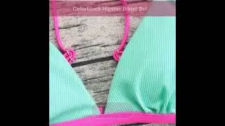Colorblock Hipster Bikini Set