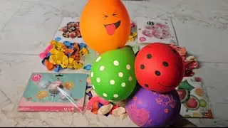 Funny Emoji/white dot balloon  #satisfying#asmr#balloonboomasmr#balloon#fun