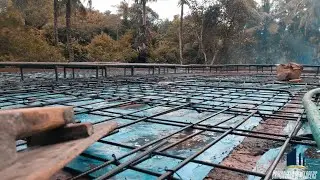 cinematic construction video|iron bar roof flooring concrete