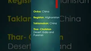 Main Deserts of Asia.