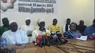 OUSTAZ MALICK MBAYE BOLL&Eacute; POINT DE PRESSE DU COLLECTIF NDIABOTOU SERIGNE MOUSTAPHA SY AL AMINE.