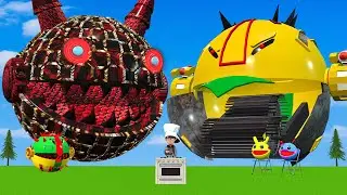 MS PACMAN & NEW YELLOW PACMAN VS TWO YELLOW MONSTER PACMAN FIGHTING IN POKEMON #2025