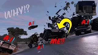 POLICE Chase Destruction with HORRABLE And FuNnY CARS In Beam-Ng Drive?!?! (Beam-NG Drive Mods)