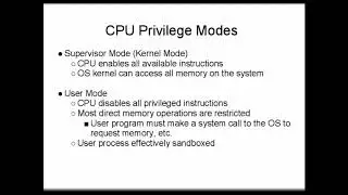 Operating System - CPU Features