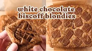 White Chocolate Biscoff Blondies ✨ Bake With Me 💖