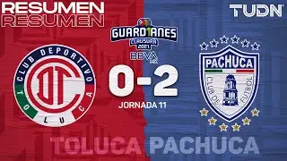 Resumen y goles | Toluca 0-2 Pachuca | Torneo Guard1anes 2021 BBVA MX - J11 | TUDN