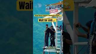 Influencer jumped😂#trendingshorts #shortsfeed #bungeejumping #youtubeshorts #viralshorts #adventure