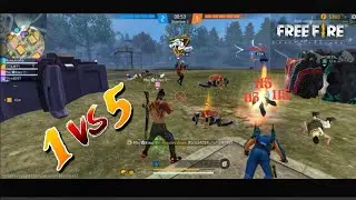Free fire 🔥 1vs5 #1vs5Challenge #GamingShowdown #EpicBattle #SurvivalGaming #FreeFire #IntenseAction
