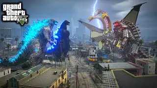 Godzilla, Heisei Godzilla Vs Mechagodzilla, Mecha Ghidorah ( GTA V Mods )