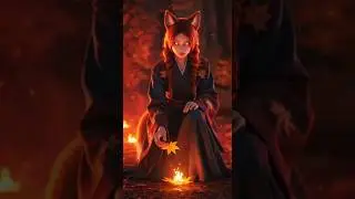 Girl Transforms Into Foxfire Flame in Magical Dress Reveal 🔥✨ #shorts #fyp #magic