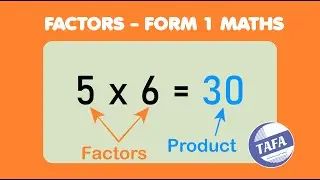 FORM 1 MATHEMATICS - FACTORS - THE ACHIEVERS FOCUS ACADEMY (TAFA)